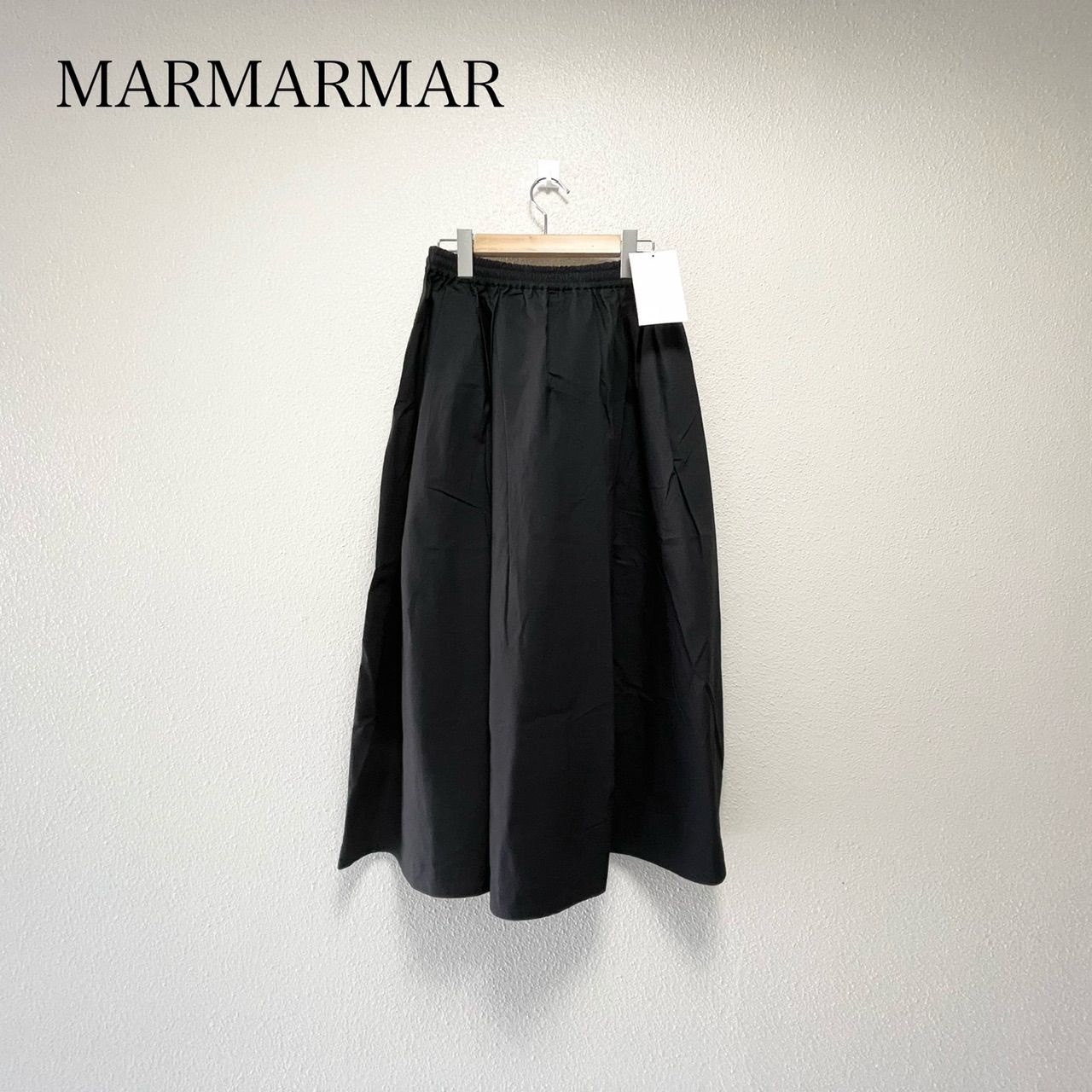 販売継続品 タグ付き♥品 MARMARMAR マーマーマー タックボリュームスカート ブラック 日本製