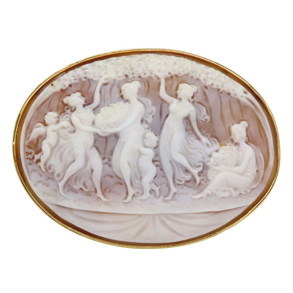 K 18 カメオ 約21 17 g ブローチ ノーブランド シェルカメオ クラシカル ヴィンテージ アンティーク 無料ギフトラッピング承ります