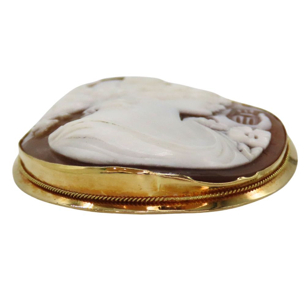 カメオ　18K枠　ブローチ　ペンダント　2way仕様　未使用　❤︎ 中古】K18 カメオ ブローチ ペンダントトップ 約7.79g ノーブランド