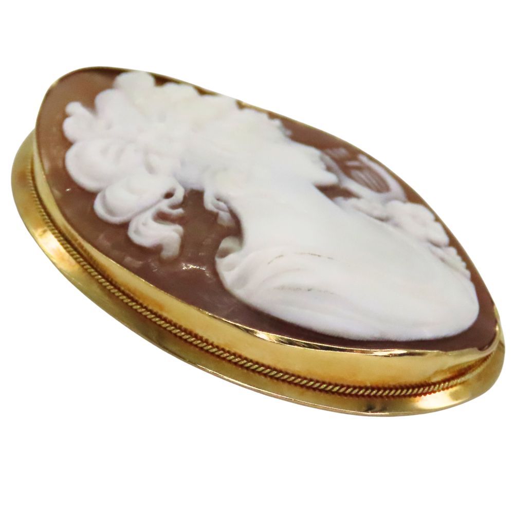 中古】K18 カメオ ブローチ ペンダントトップ 約7.79g ノーブランド