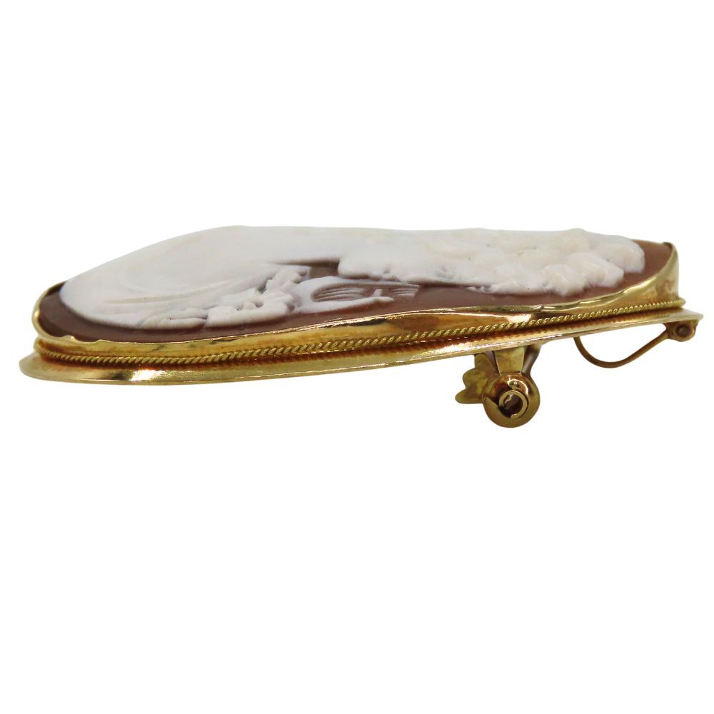 中古】K18 カメオ ブローチ ペンダントトップ 約7.79g ノーブランド