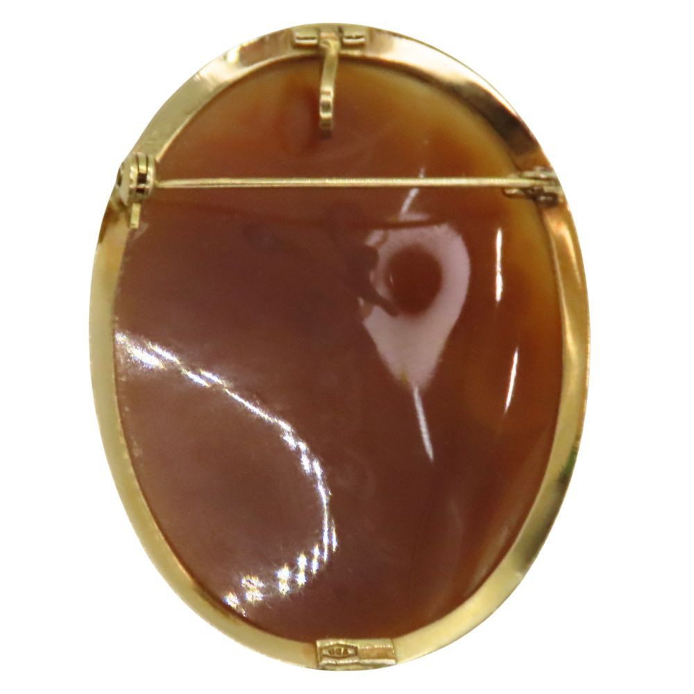 カメオ　18K枠　ブローチ　ペンダント　2way仕様　未使用　❤︎ 中古】K18 カメオ ブローチ ペンダントトップ 約7.79g ノーブランド