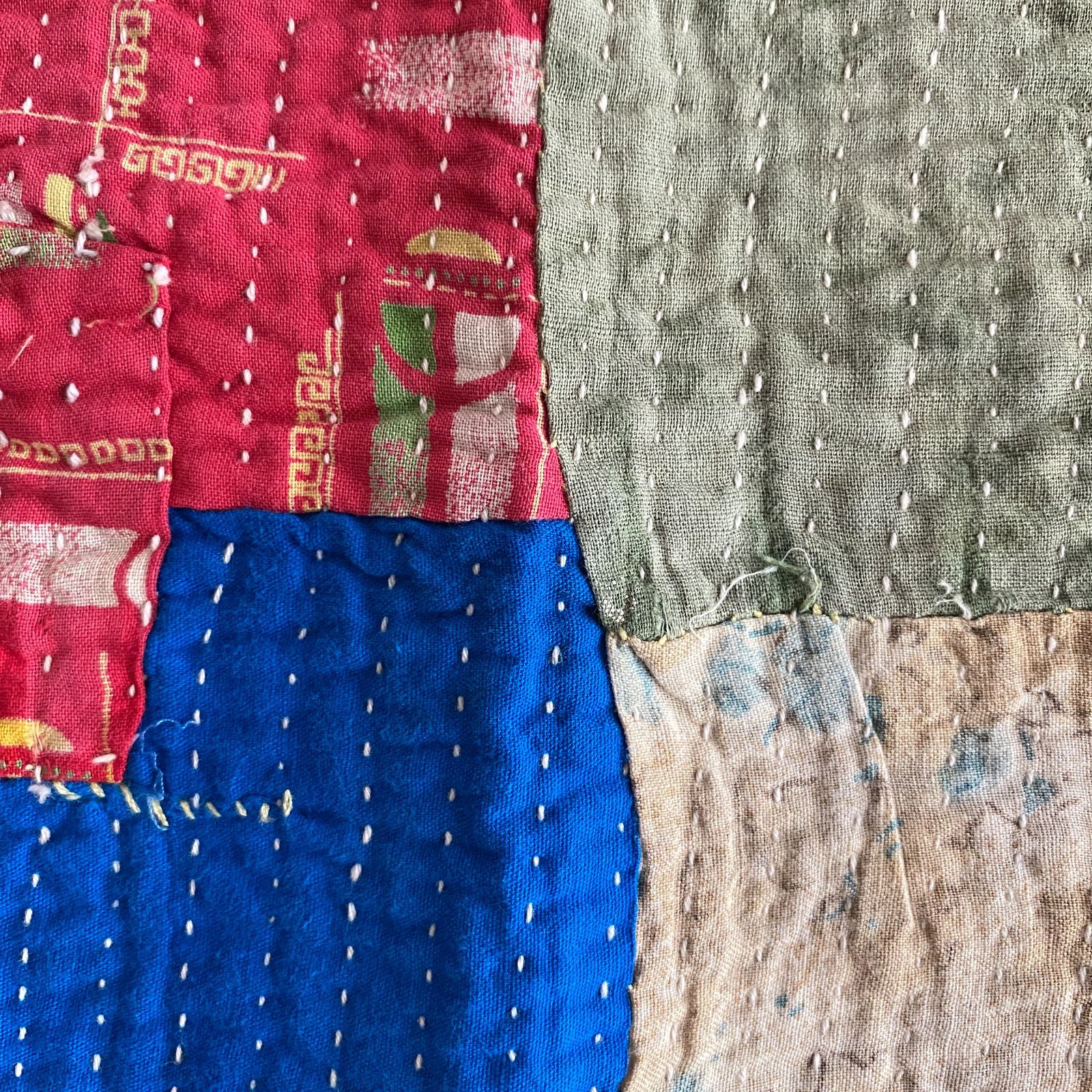 インド ラリーキルト カンタキルト ヴィンテージ パッチワーク ブロックプリント インド ラリーキルト カンタキルト ヴィンテージ パッチワーク