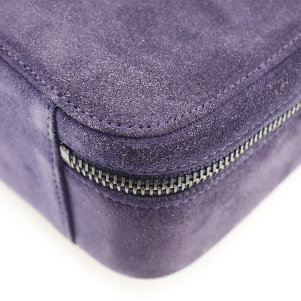 CHANEL】シャネル ワンハンドル ココマーク スウェード 紫 レディース