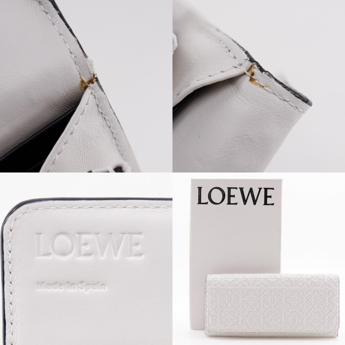 LOEWE】ロエベ リピートアナグラム レザー 白 ユニセックス 長財布