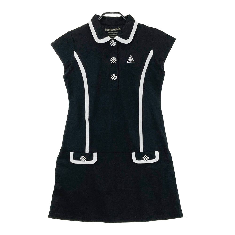 サイズ：L LE COQ GOLF ルコックゴルフ 半袖ポロワンピース ブラック系