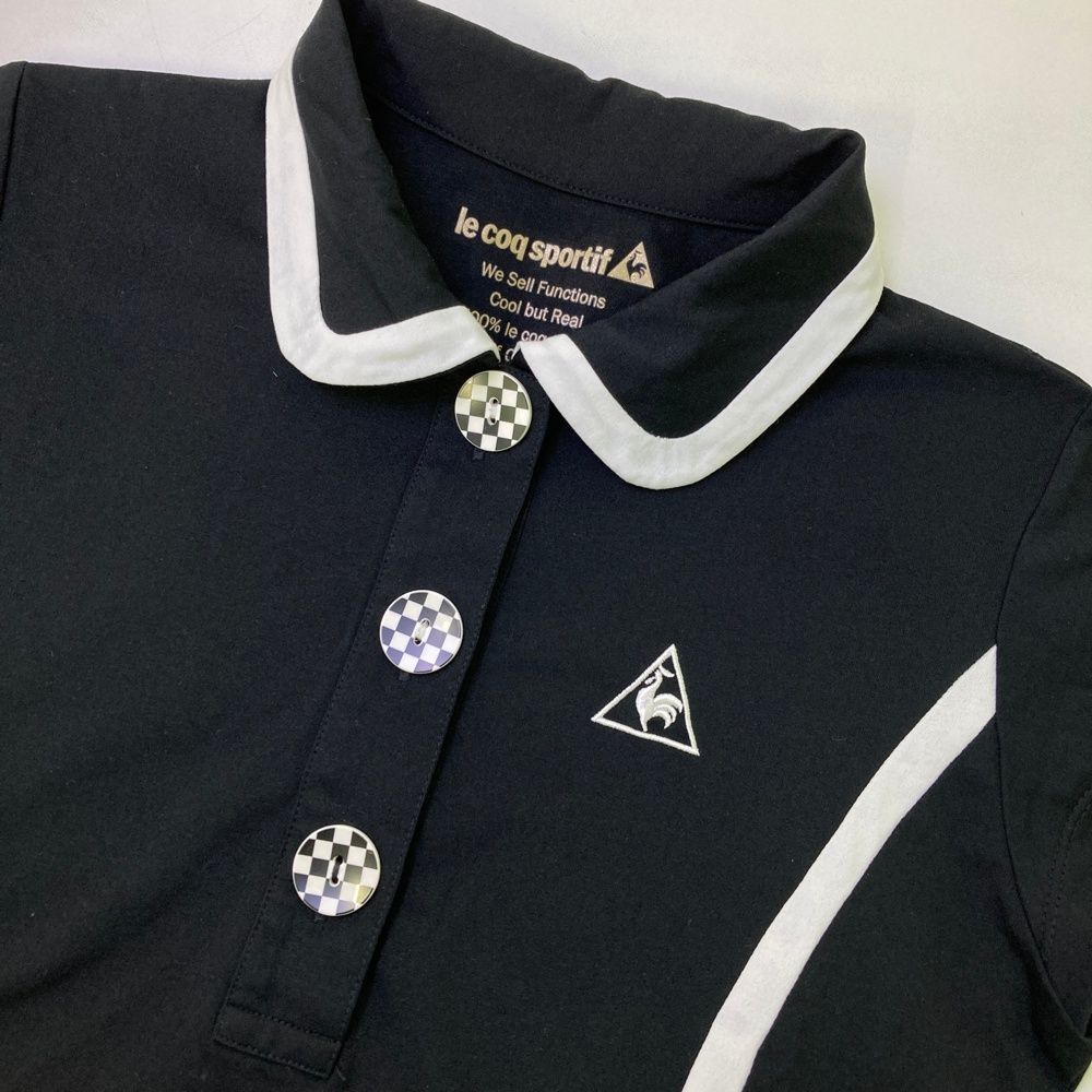 サイズ：L LE COQ GOLF ルコックゴルフ 半袖ポロワンピース ブラック系