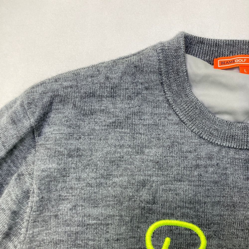 サイズ：L BEAMS GOLF ビームスゴルフ ニットセーター グレー系 人気