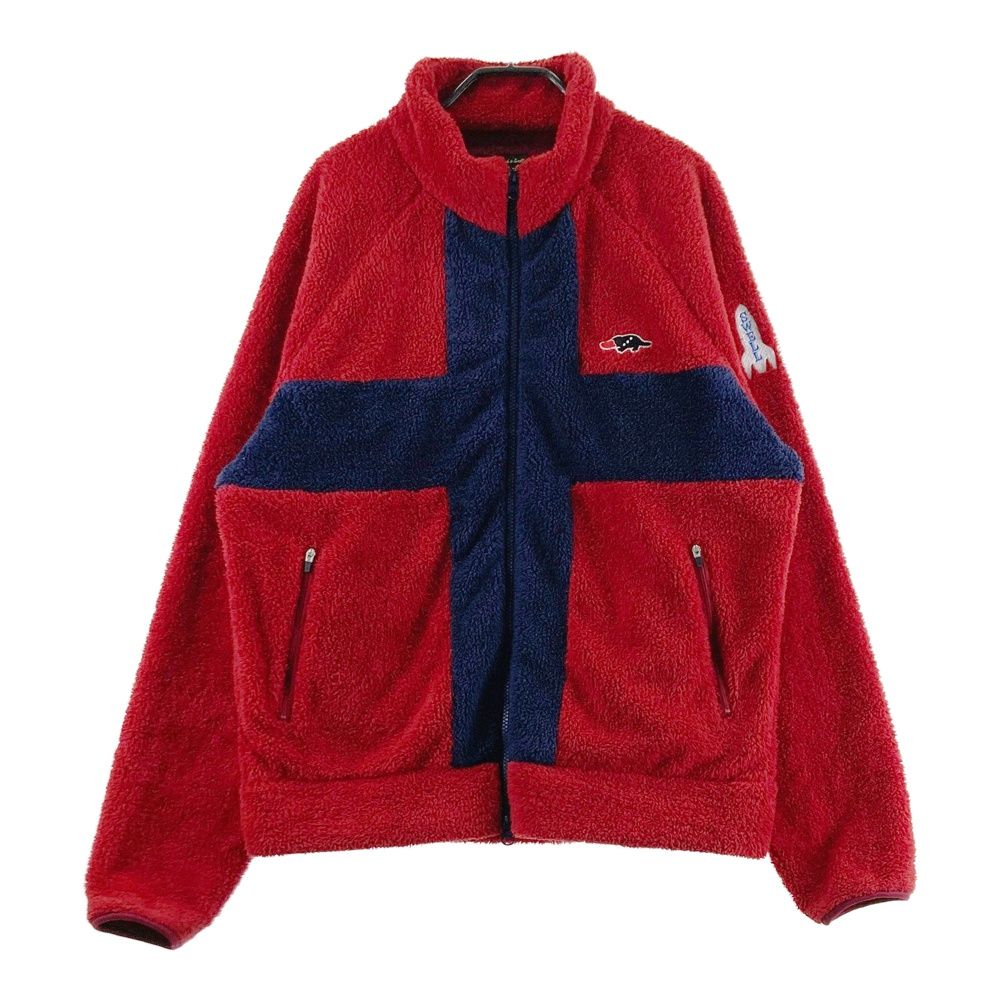 サイズ M ROUGH-SWELL ラフアンドスウェル ボアジップジャケット レッド系 ゴルフウェア メンズ ストスト