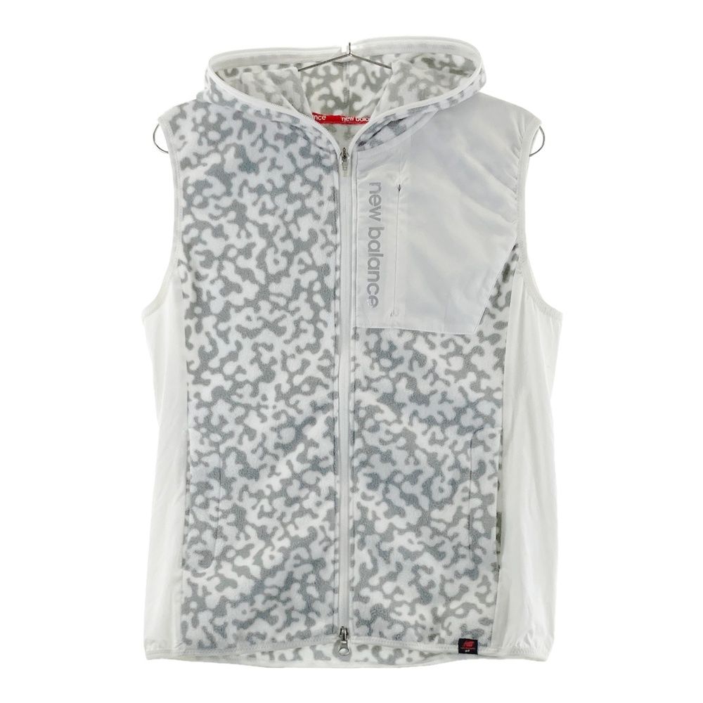 New Balance golf ヒョウ柄 フリース ベスト サイズ1 サイズ：1 NEW BALANCE GOLF ニューバランス フード付 ボア切替ベスト