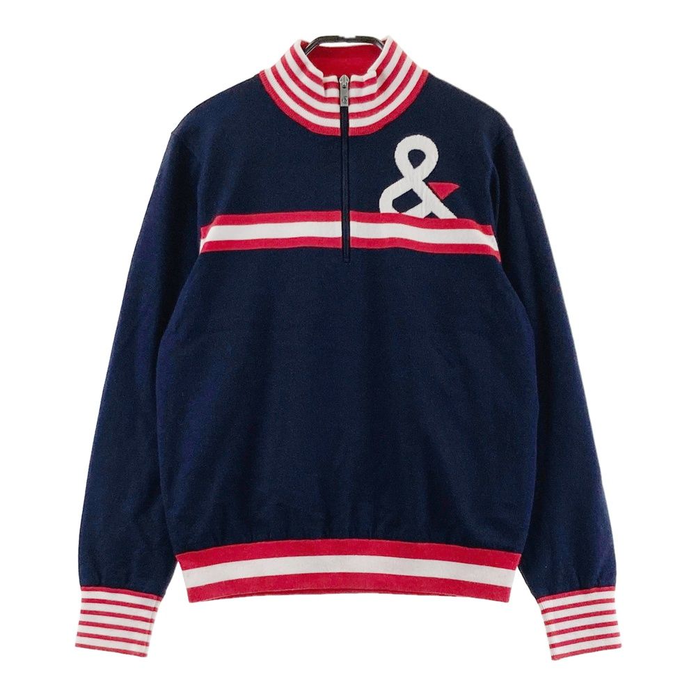 サイズ L AND PER SE アンパスィ 裏地付きニットセーター ネイビー系 ゴルフウェア レディース ストスト