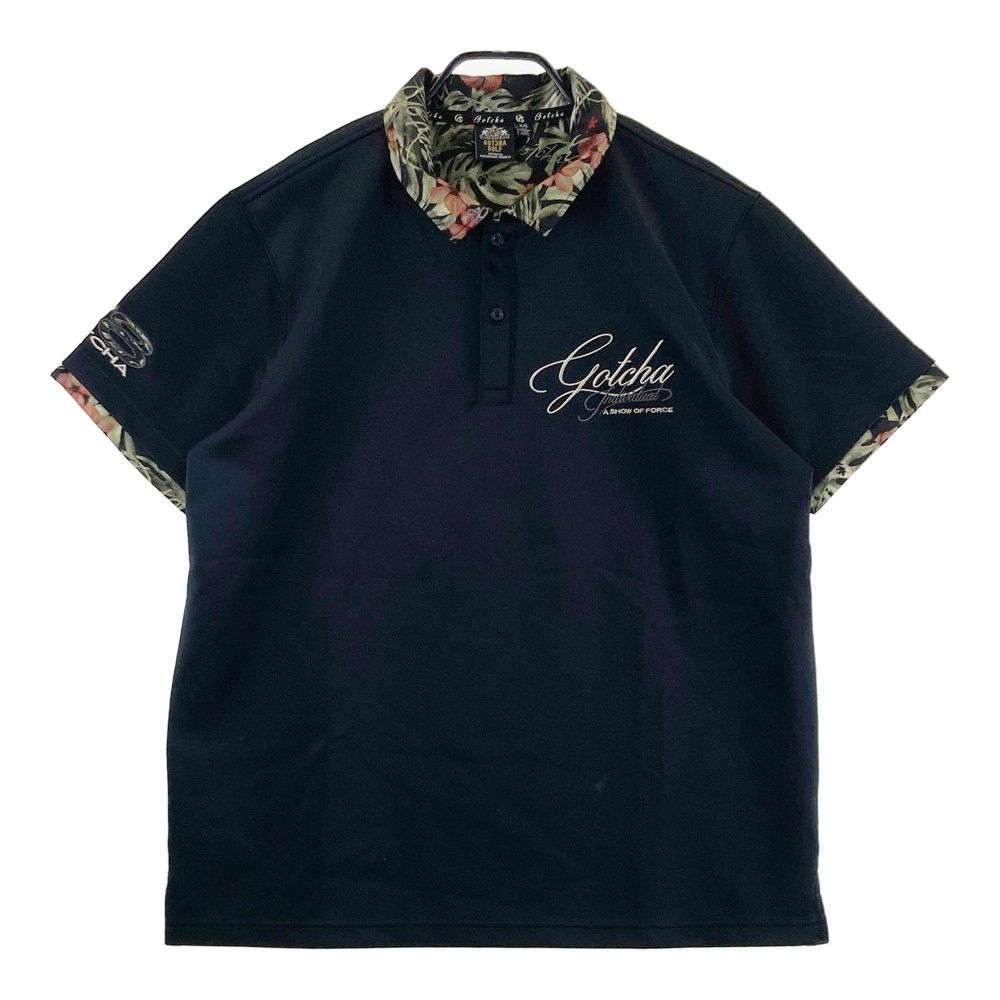 サイズ：XXL GOTCHA GOLF ガッチャゴルフ 半袖ポロシャツ ボタニカル柄