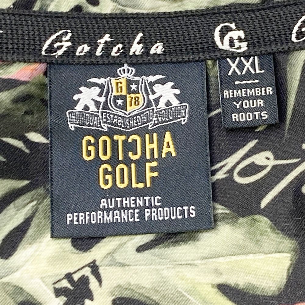ガッチャゴルフ　XXXL サイズ：XXL GOTCHA GOLF ガッチャゴルフ 半袖ポロシャツ ボタニカル柄
