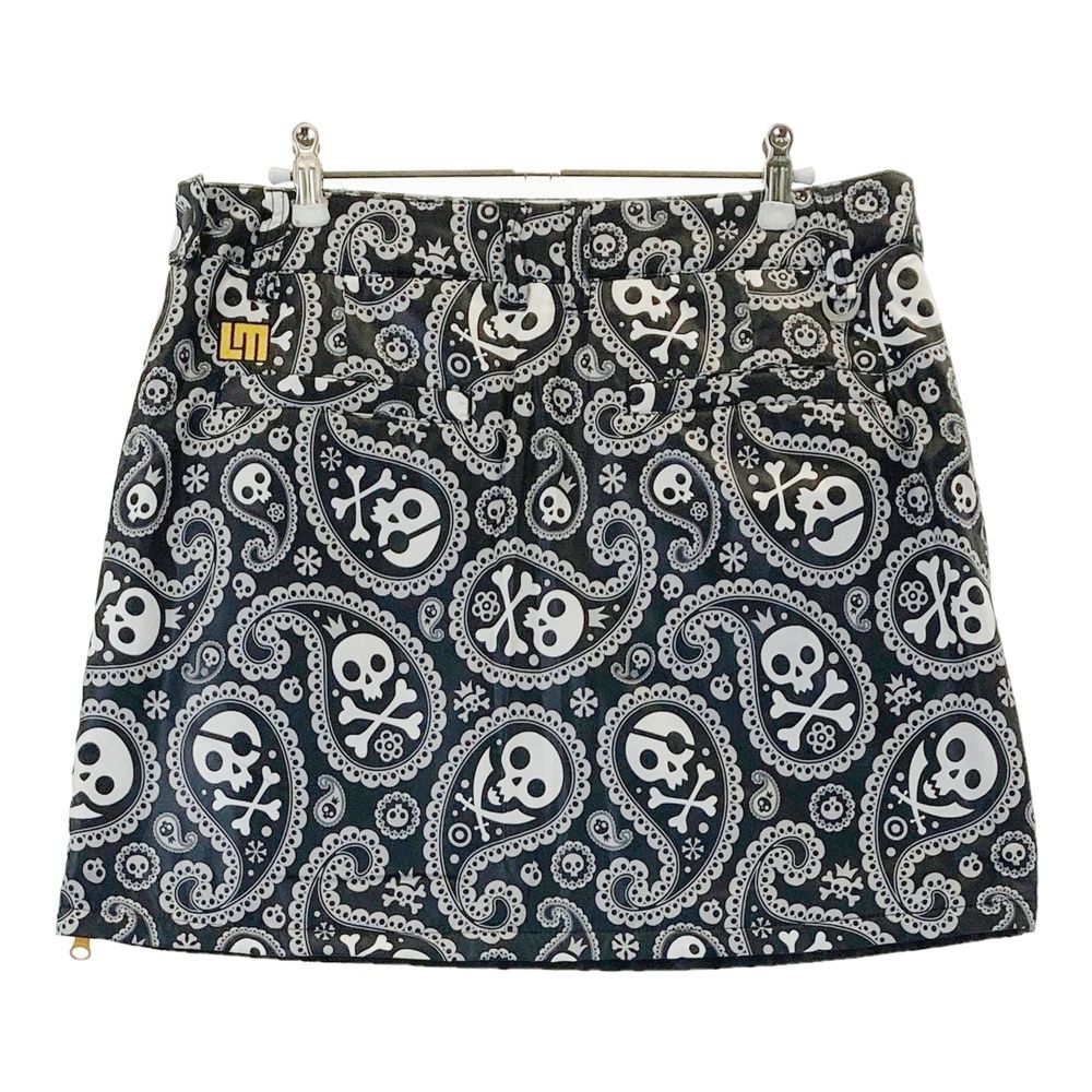 サイズ LL LOUD MOUTH ラウドマウス 中綿スカート スカル ペイズリー総柄 ブラック系 ゴルフウェア レディース ストスト