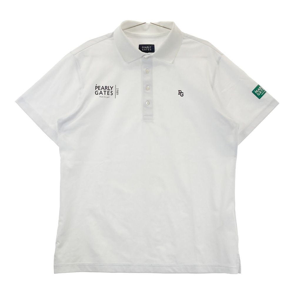 サイズ 7 PEARLY GATES パーリーゲイツ モデル 半袖ポロシャツ ニコちゃん ホワイト系 ゴルフウェア メンズ ストスト