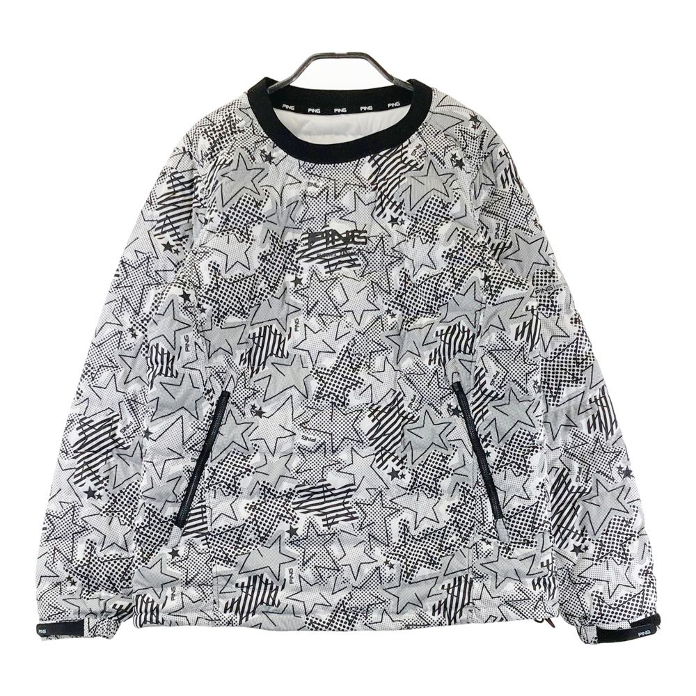 サイズ M PING ピン 中綿ブルゾン ジャケット 星柄 ホワイト系 ゴルフウェア メンズ ストスト