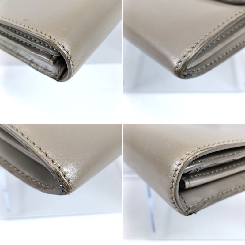 【中古】トッズ TOD'S 美品 長財布 ロングウォレット ダブルT ロゴ金具 フラップ 小銭入れ レザー 赤 レッド TOD'S トッズ 長財布 ダブルT 本革 レザー グレー系 金具シルバー