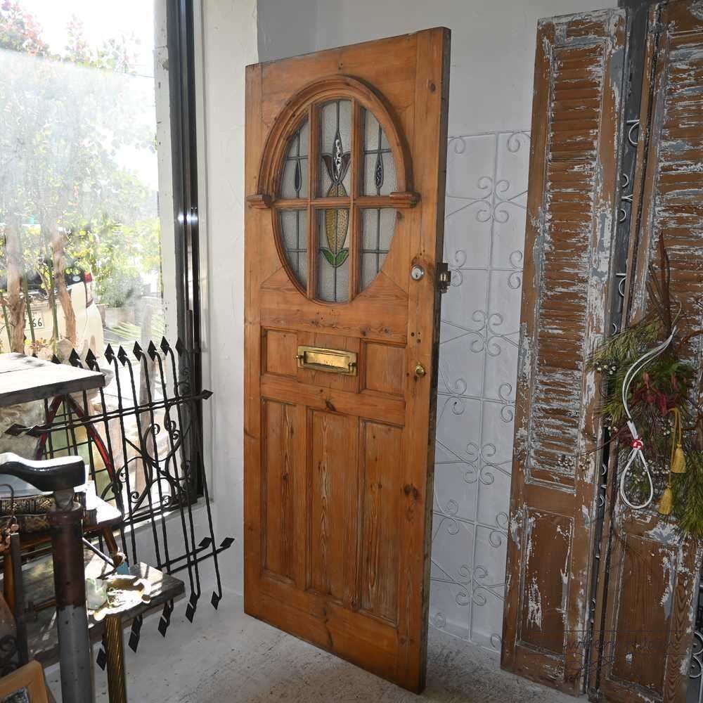 L 3710 51 英国アンティーク ステンド ドア 扉 建材 建具 インテリア DIY 小屋 イギリス