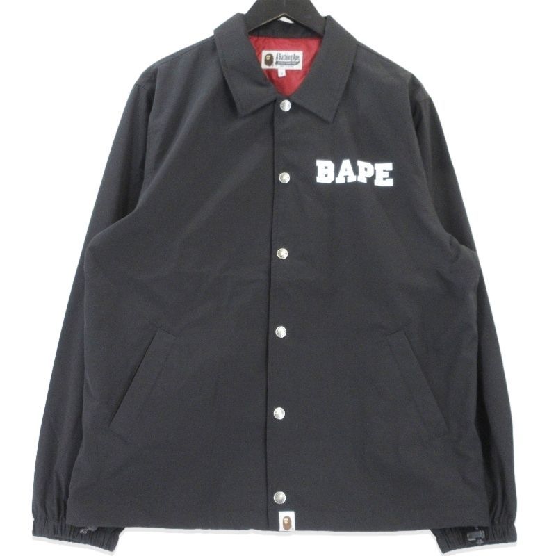 A BATHING APE アベイシングエイプ コーチジャケット College Coach Jacket BAPE ブラック 黒 S