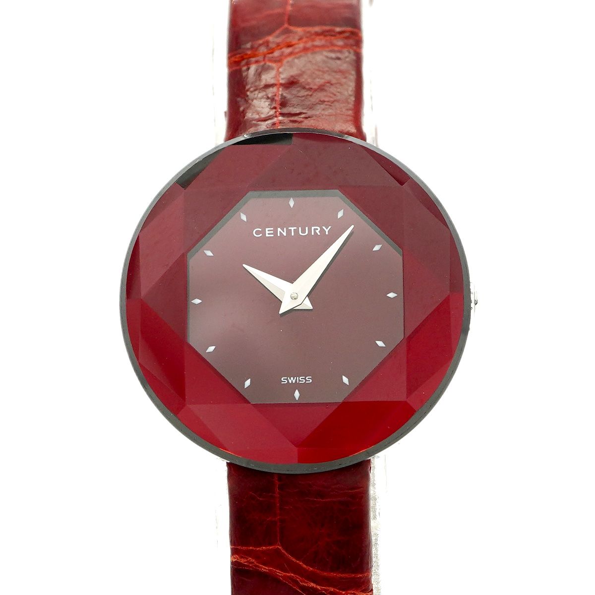 6 wwa 0006 センチュリー タイムジェム 832.9.S.95 I.12.CFK 赤文字盤 腕時計 レディース