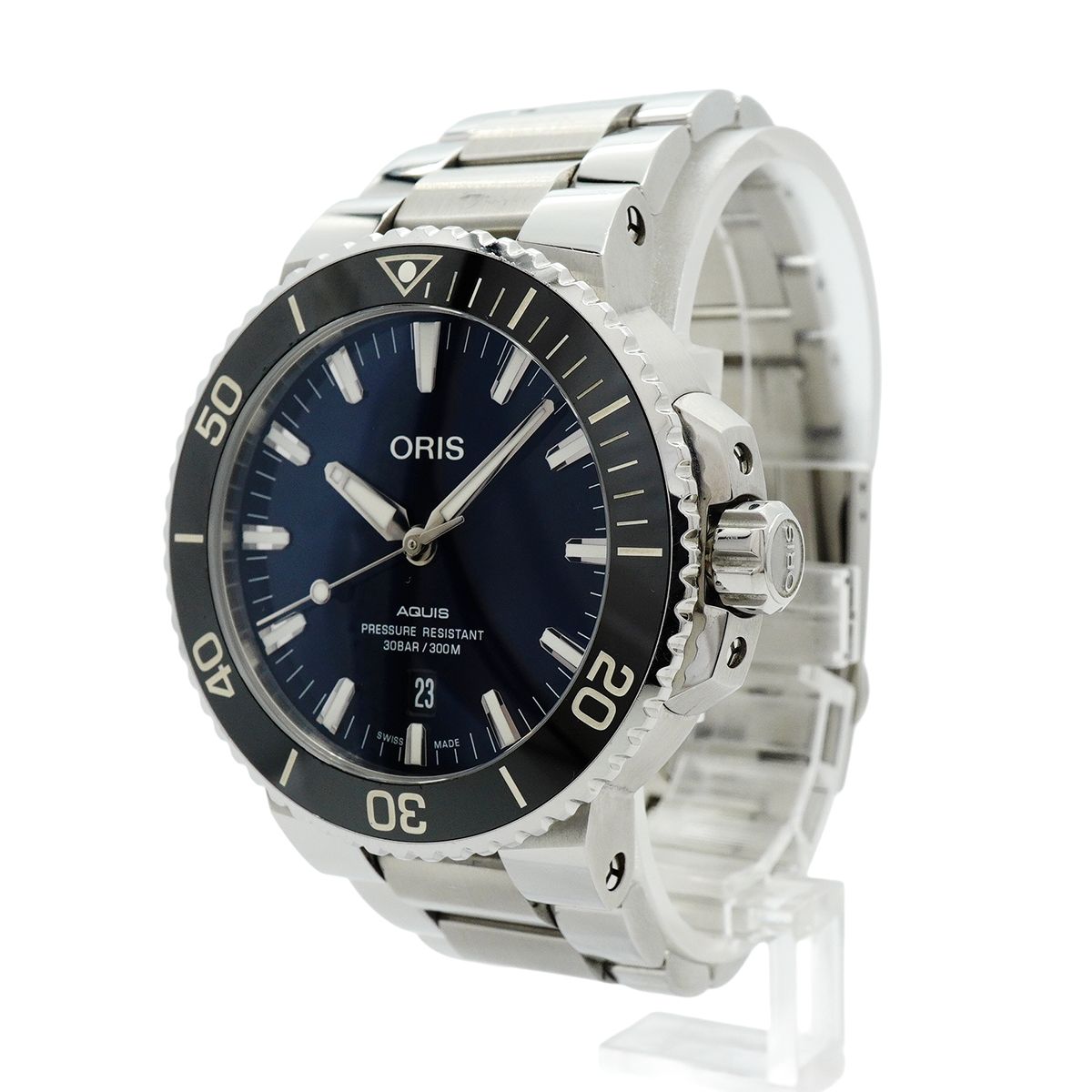 アズイリス１００ｇ　土日限定　＜メルカリ市価格＞ 6wwa0073】オリス アクイス 01.733.7730.4135 青文字盤【中古】腕時計
