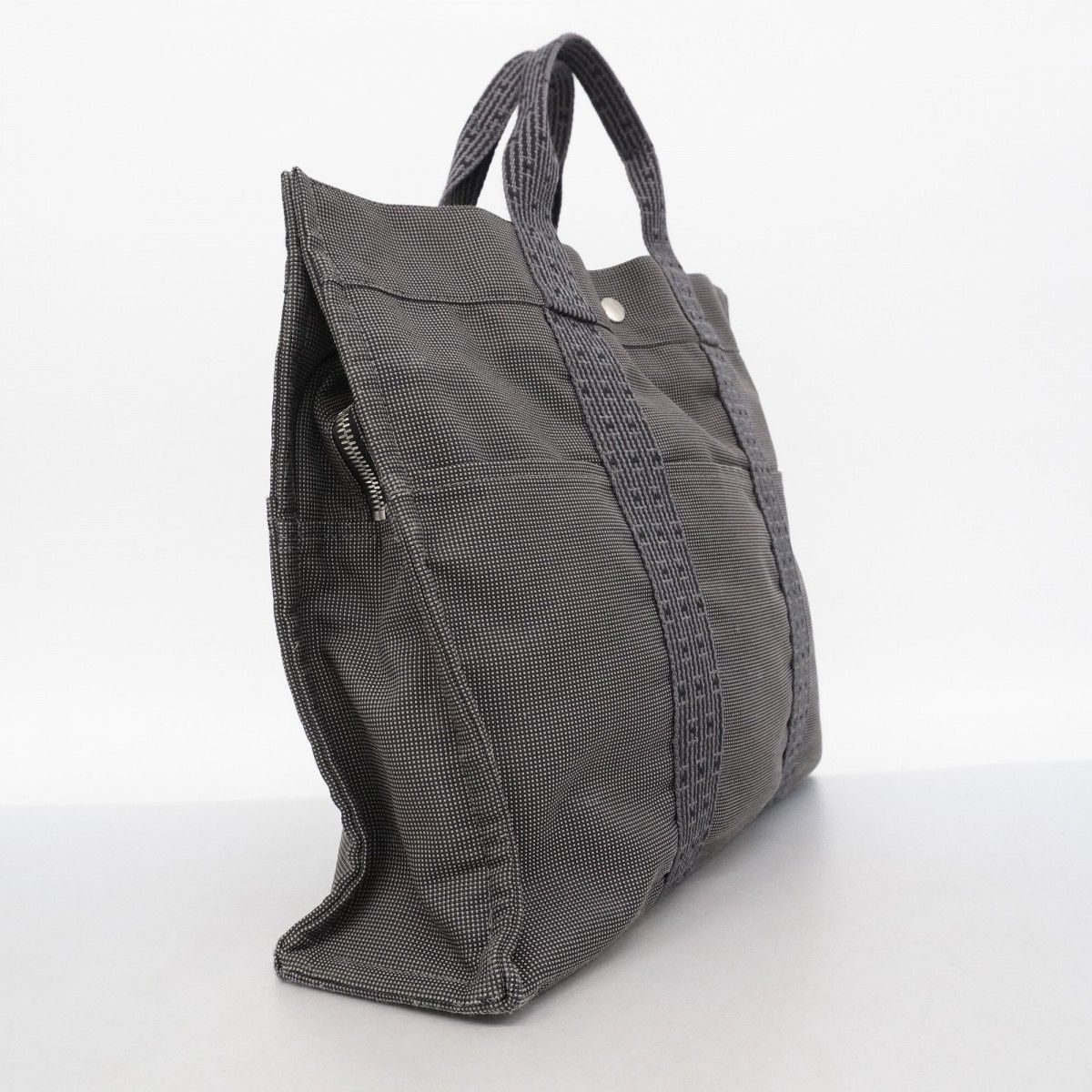 5pe7123-k】エルメス トートバッグ エールラインMM キャンバス グレー