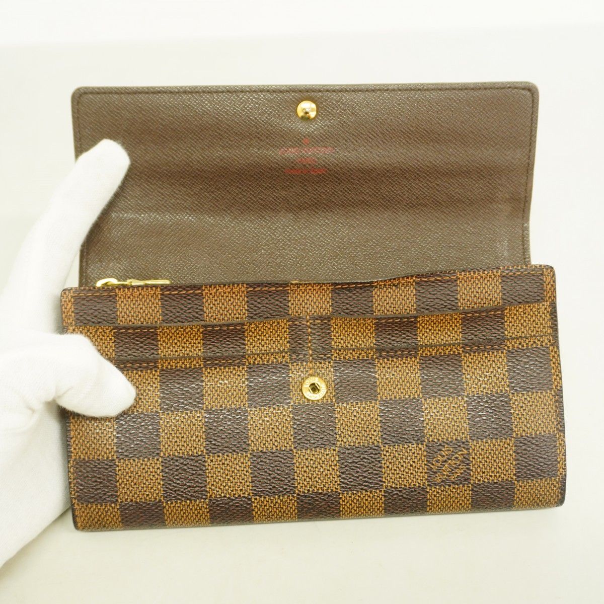 5pe6923-k】ルイヴィトン 長財布 ダミエ ポルトフォイユサラ N61734