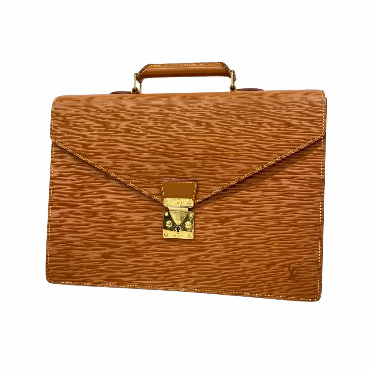 5 pe 6935 k ルイヴィトン ブリーフケース エピ セルヴィエットアンバサダー M 54418 ジパングゴールド メンズ