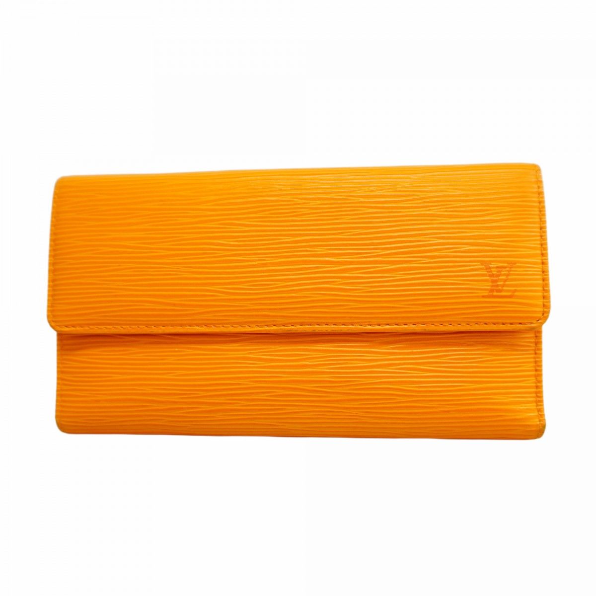 5 pe 6952 k ルイヴィトン 三つ折り長財布 エピ ポルトトレゾールインターナショナル M 6338 H マンダリン レディース