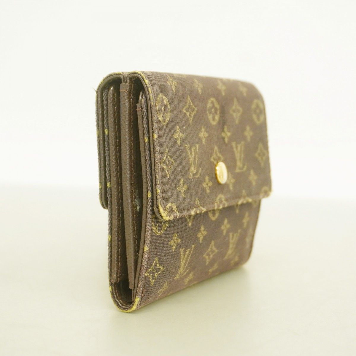 5 pe 6967 k ルイヴィトン 三つ折り財布 モノグラム ミニラン ポルトフォイユエリーズ M 95233 エベヌ レディース