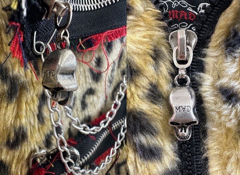 MAD PUNKS　猫耳しっぽ　ファー　ボア　ベスト　パーカー　L　マッドパンク MAD PUNKS 猫耳しっぽ ファー ボア ベスト パーカー L マッドパンク