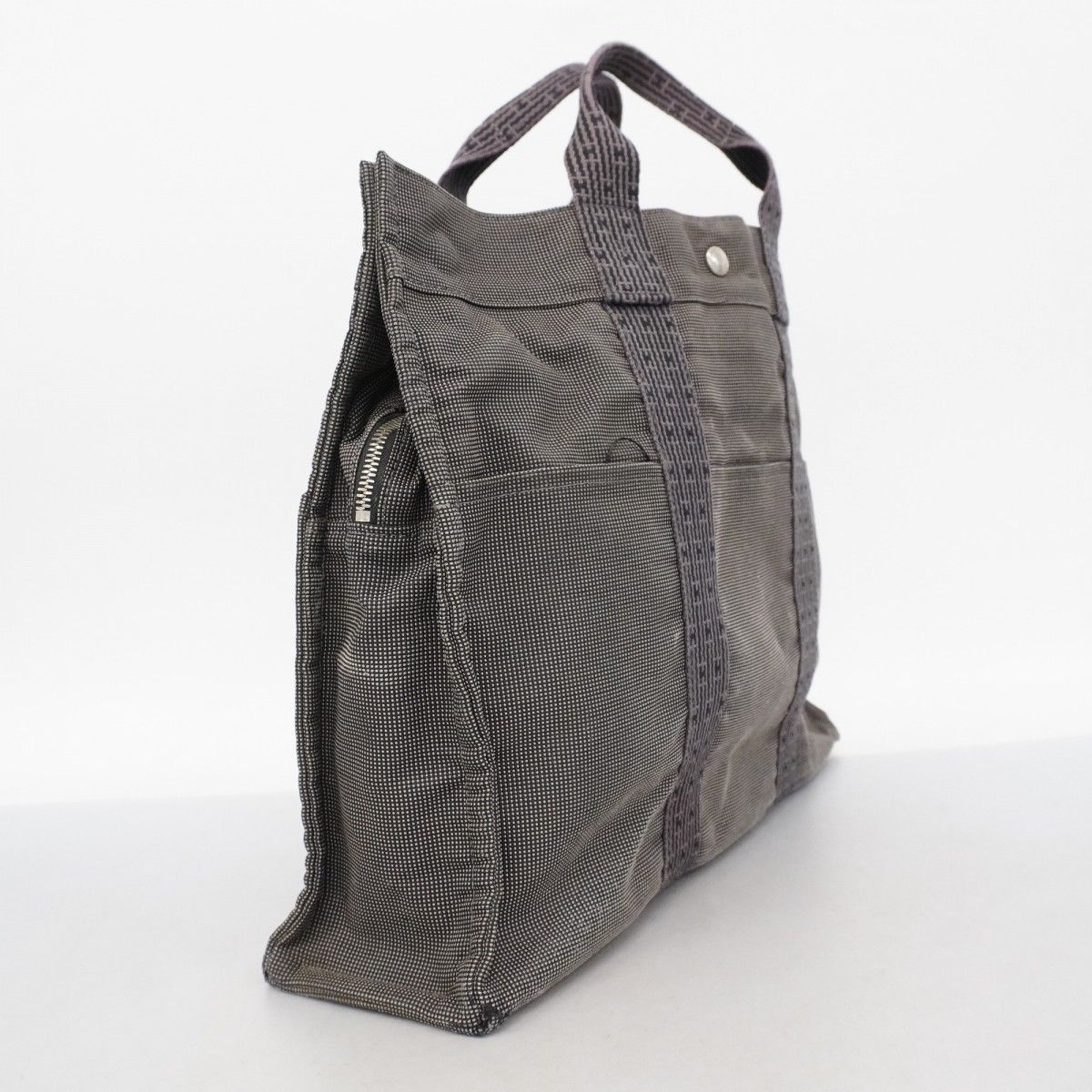 5pe7066-k】エルメス トートバッグ エールラインMM キャンバス グレー