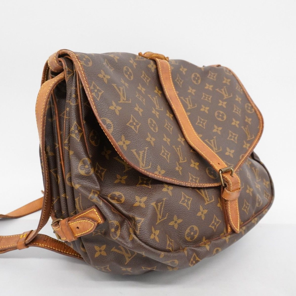 6aa0027-k】ルイヴィトン ショルダーバッグ モノグラム ソミュール35