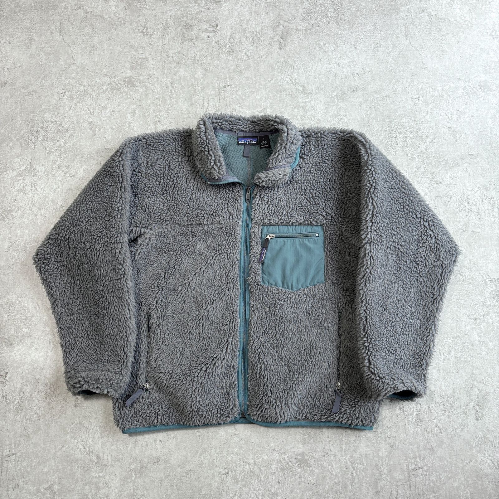 00s 2000年 USA製 patagonia classic Retro Cardigan 【 gray × blue 