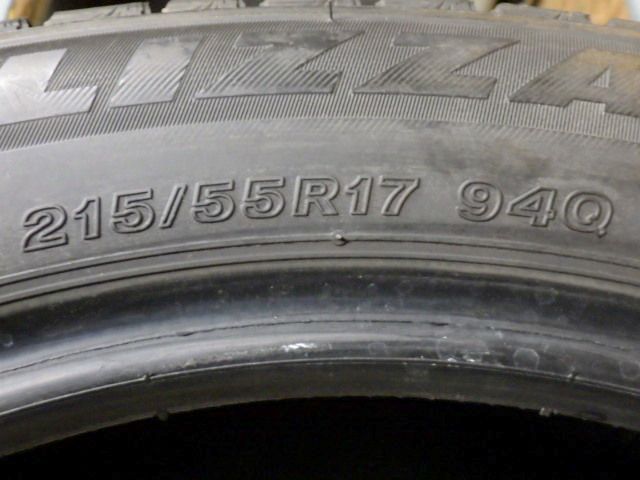  SR 447 ●2021年製造 約8部山●BS BLIZZAK VRX 3●215 55 R 17●4本 12インチ以下 スタッドレス