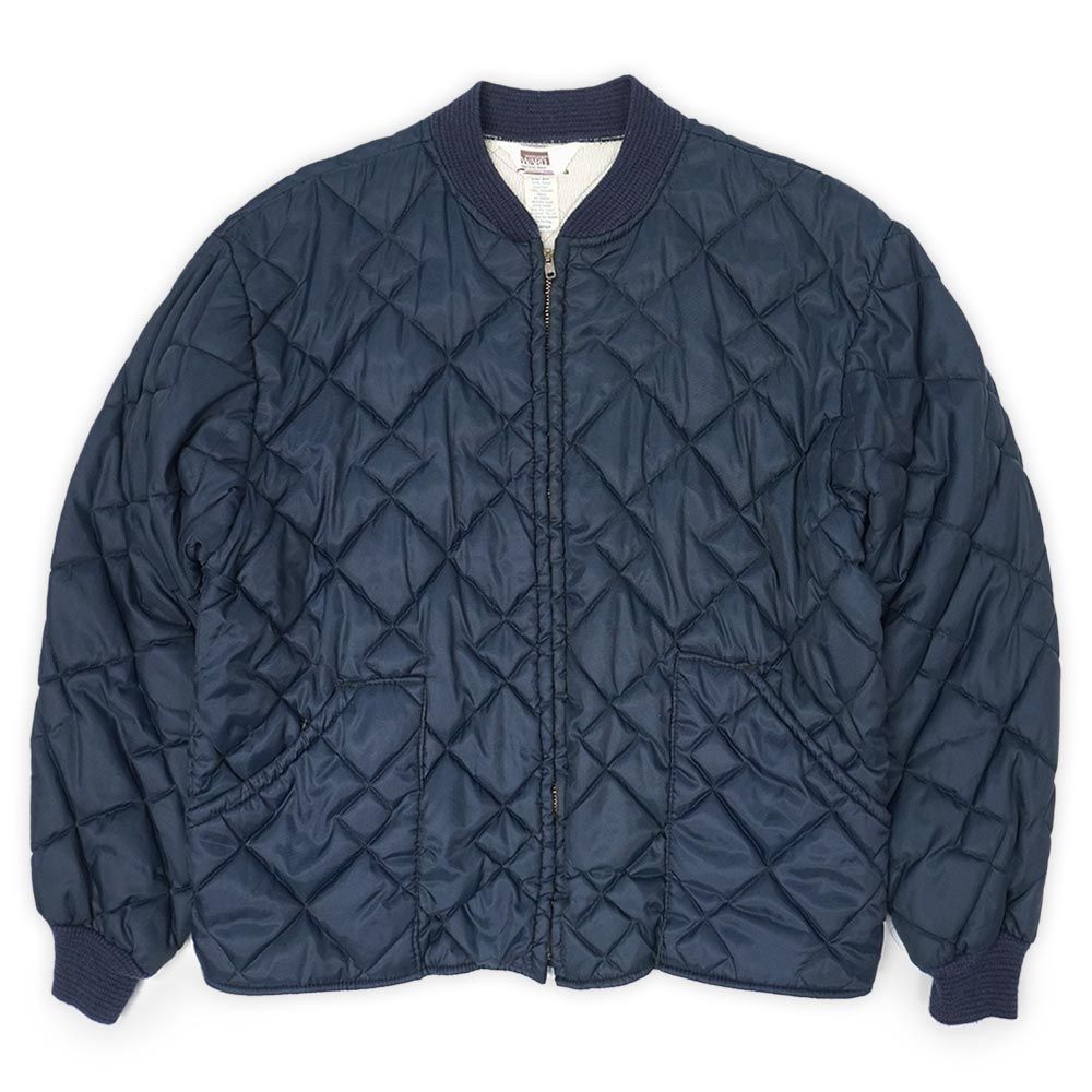 モンゴメリーワード WARD 70 s 70年代 サーマルライナー キルティングジャケット ブルゾン 無地 USA ヴィンテージ アメリカ 古着 メンズ コート ジャケット ネイビー 紺 L
