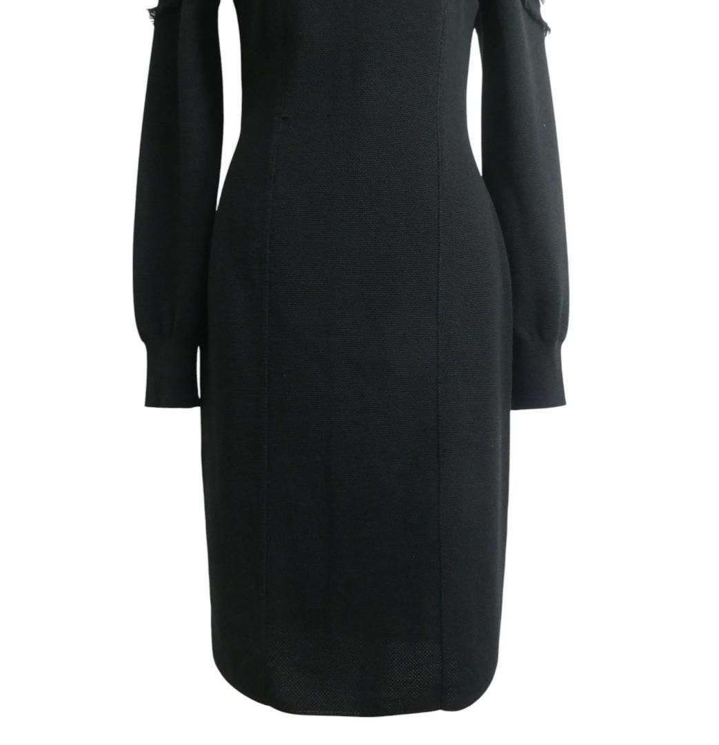 Salvatore Ferragamo ブラックニットワンピース M Salvatore Ferragamo サルヴァトーレフェラガモ サイズM ウール
