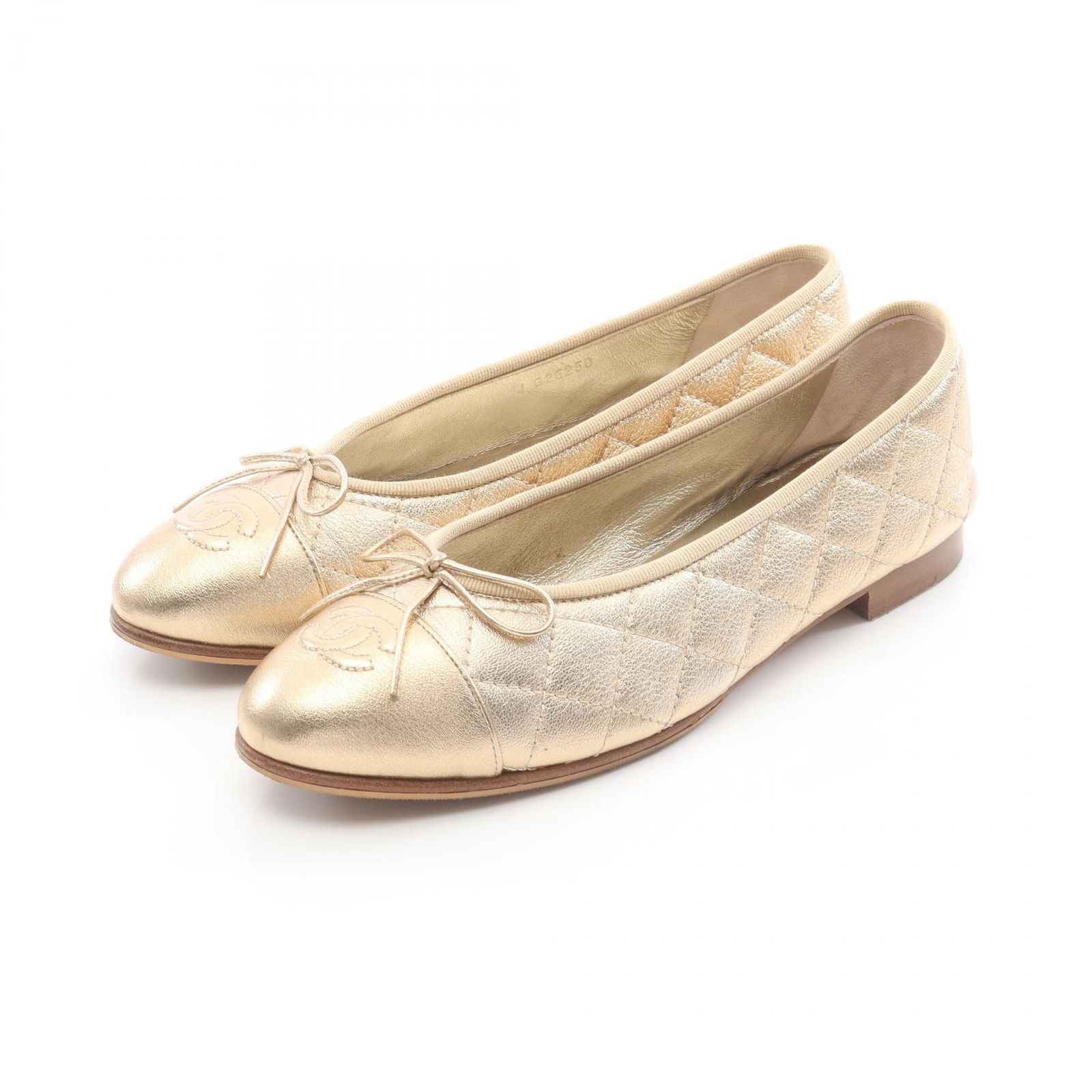 シャネル CHANEL パンプス バレリーナ マトラッセ ココマーク レザー シューズ レディース A