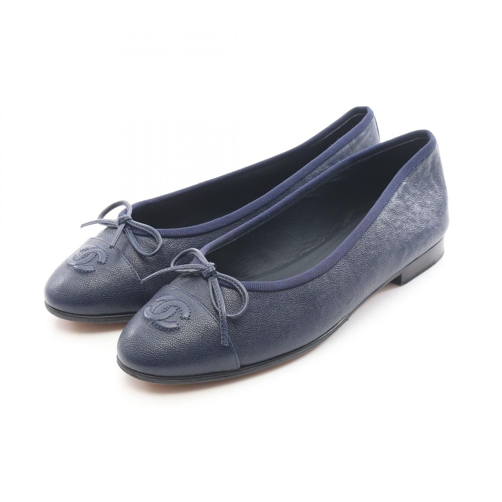 シャネル CHANEL パンプス BALLERINA バレリーナ レザー シューズ レディース A