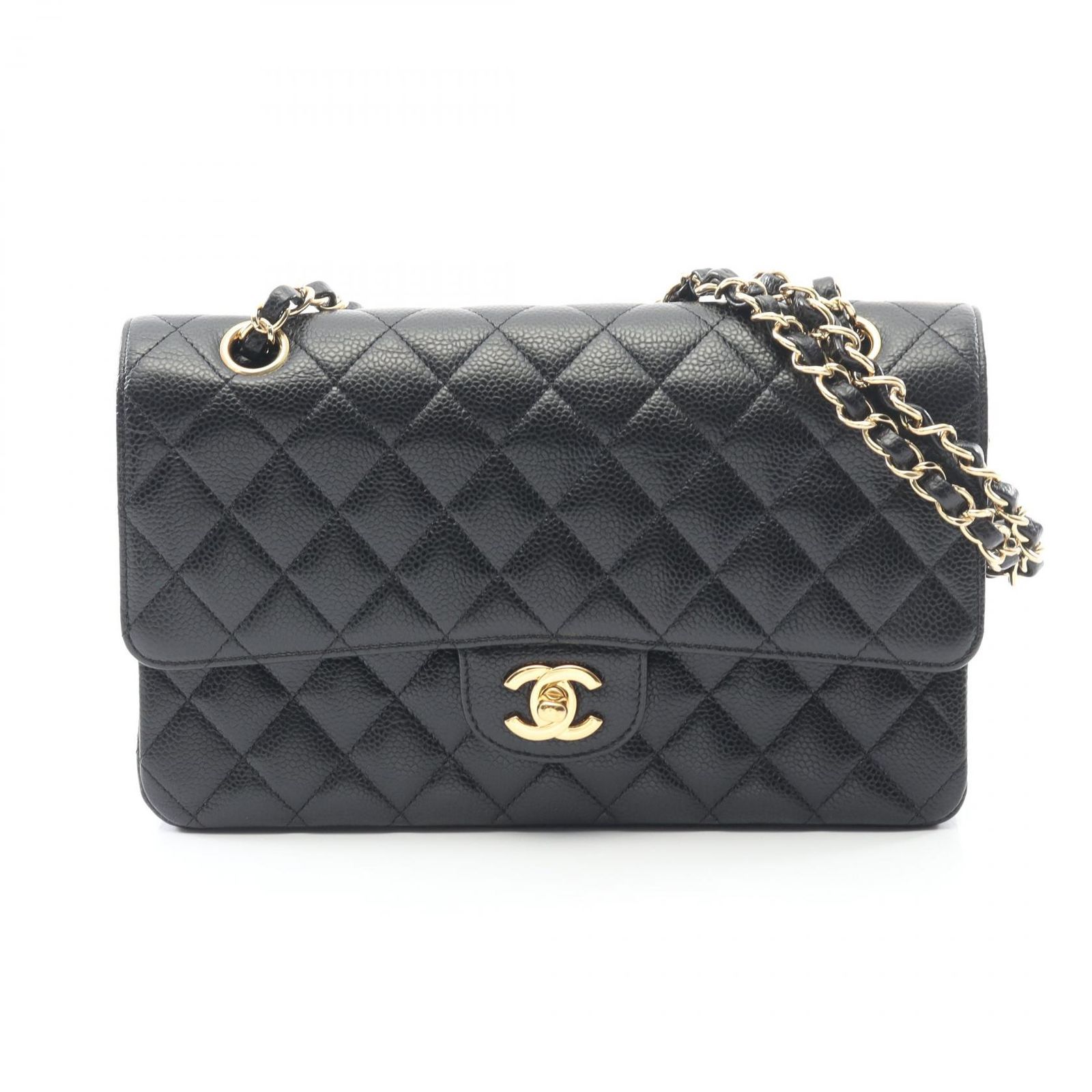 シャネル CHANEL ショルダーバッグ マトラッセ Wフラップ ブラック