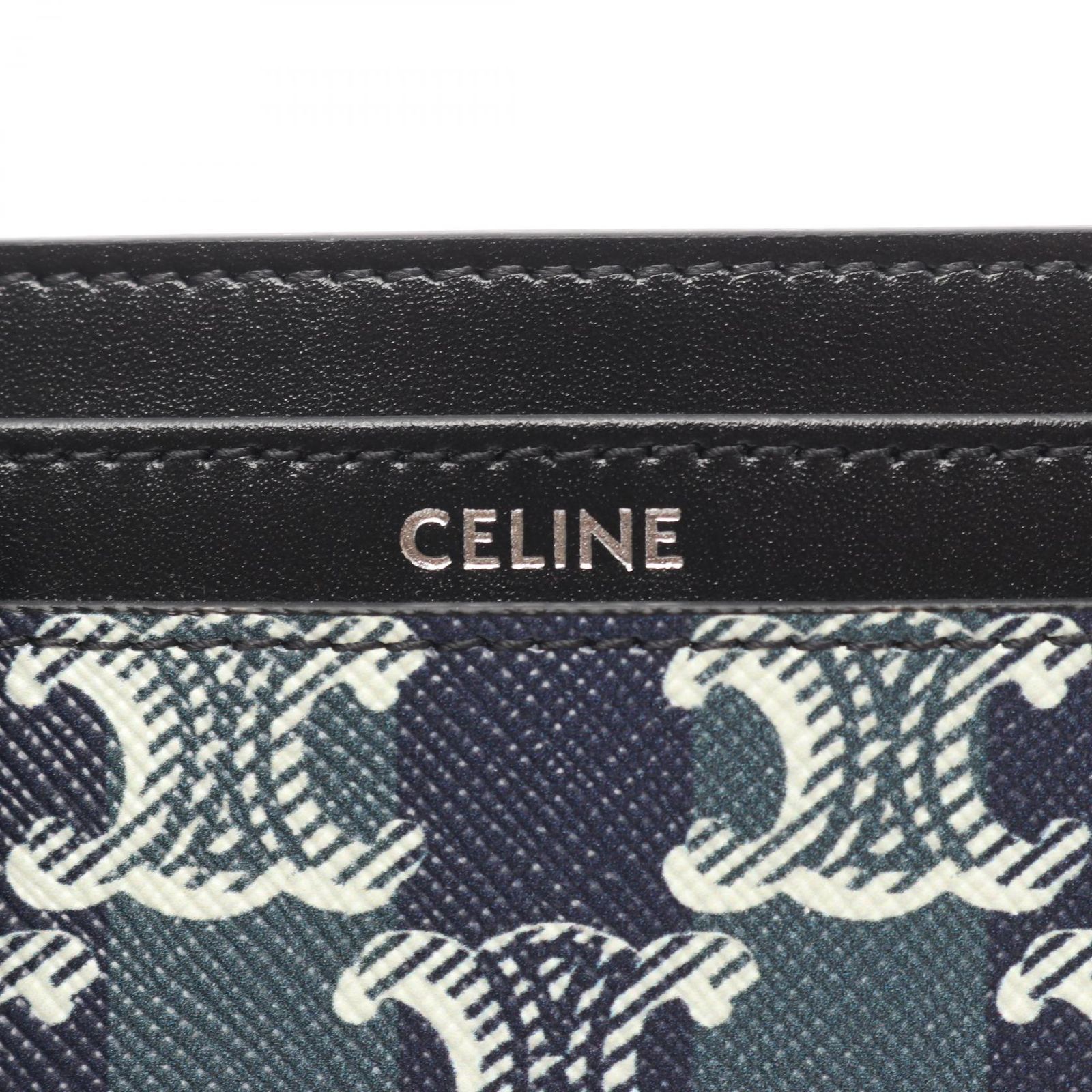  セリーヌ CELINE カードケース ミディアム カードホルダー トリオンフ ブラック ネイビーブルー レザー メンズ カードケース 小物
