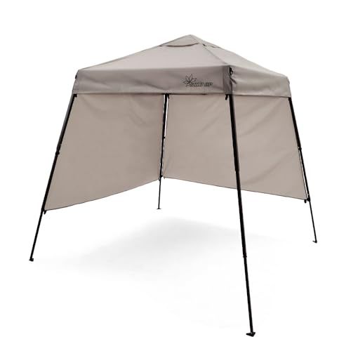 SOLO UP 1 5 mコンパクト タープテント サイドシート 付き 収納バッグ付属 軽量 小型 ミニ ベンチレーション設計 ペグ付き UVカット 日よけ キャンプ アウトドア 庭 プール 運動会 海 川 フェス対応 カラー グレージュ m