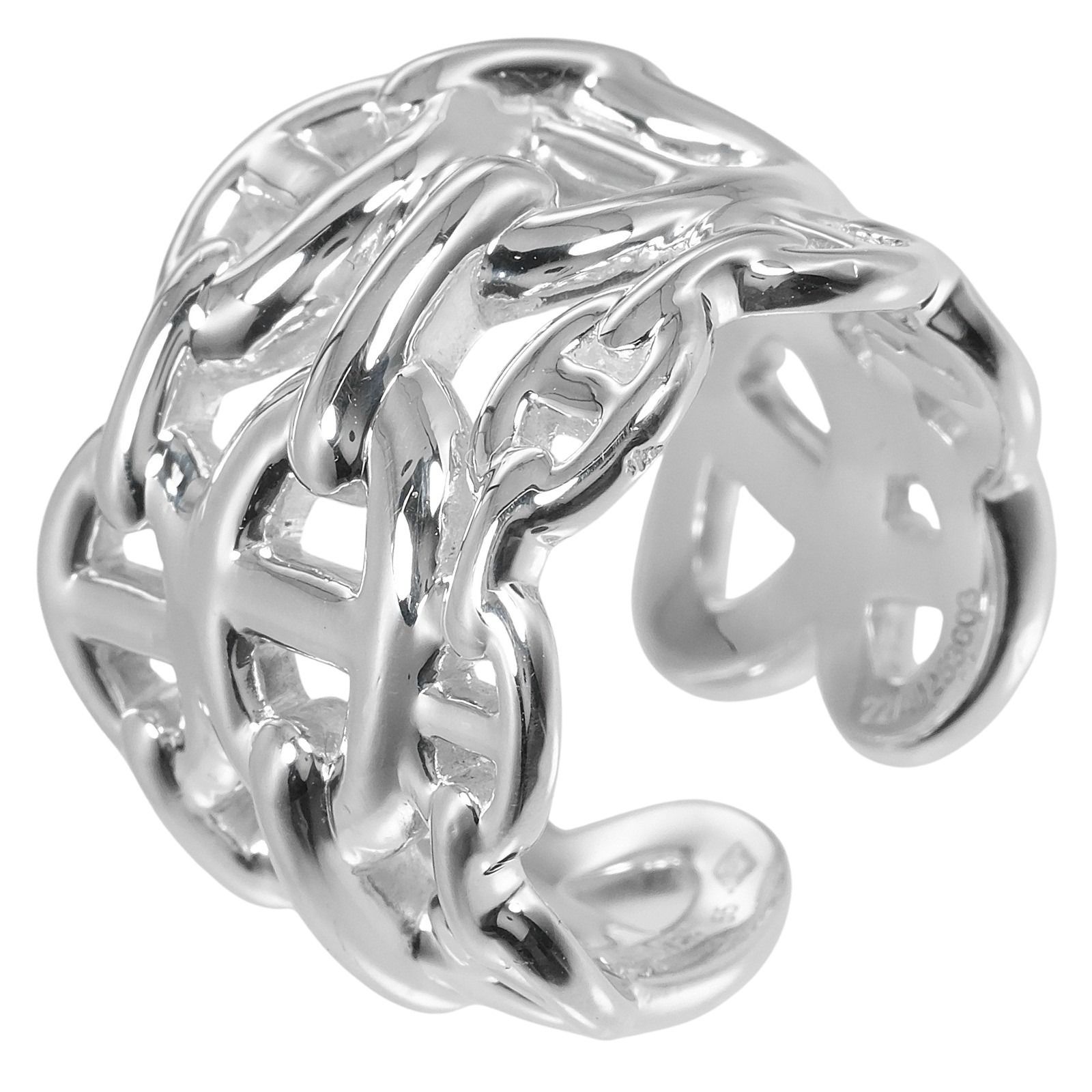 HERMES エルメス シェーヌダンクル アンシェネGM シルバー925 15号 ユニセックス g リング 指輪