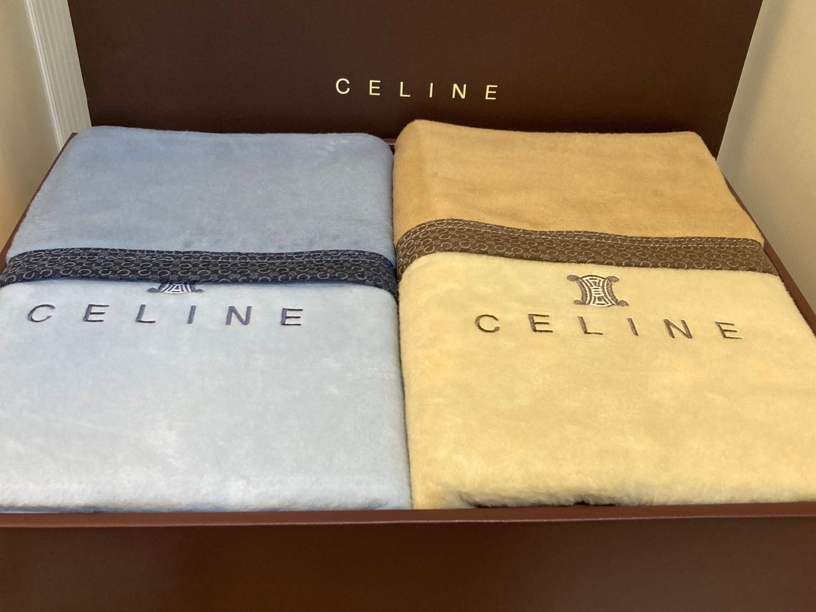 値下げしました！CELINE 綿毛布 2枚セット 綿毛布2枚組セリーヌ日本製