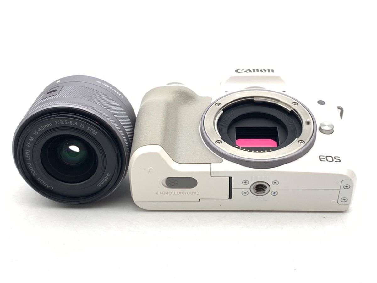  並品 キヤノン EOS Kiss M EF 15 45 IS STM レンズキット ホワイト ミラーレス一眼 デジタルカメラ