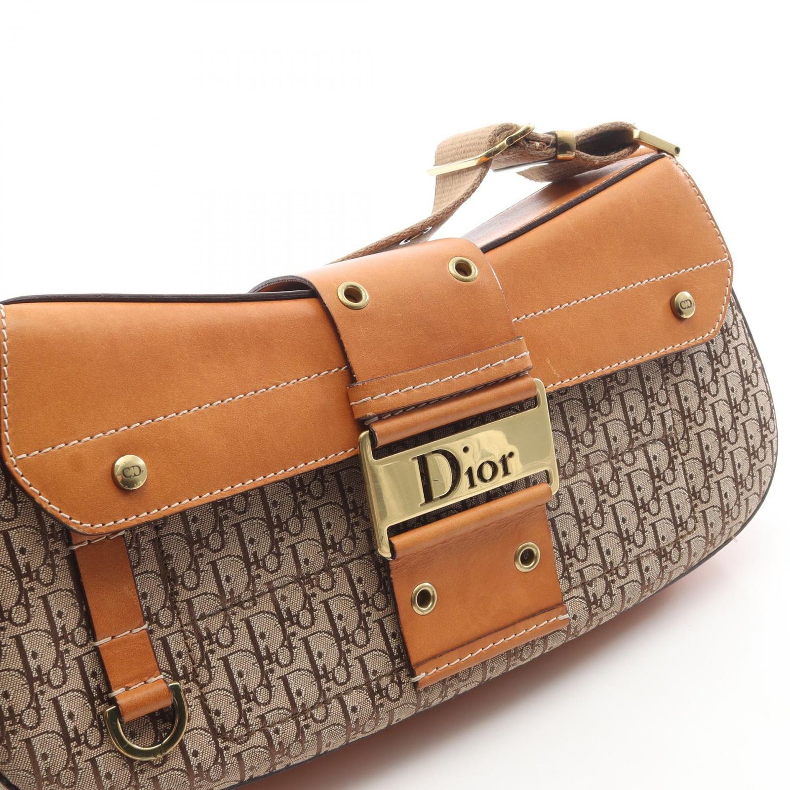 ディオール　トロッター　ベージュ　ジャガード　ショルダーバッグ　ヴィンテージ クリスチャンディオール Christian Dior ヴィンテージ トロッター