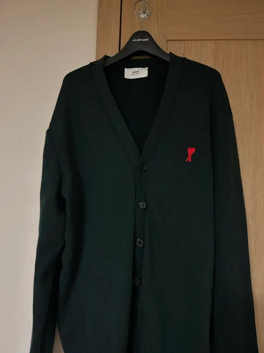 アミ スモールハート カーディガン ダークグリーン 2 XL