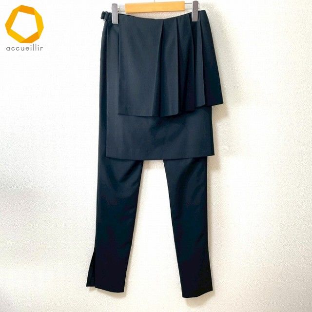 anc アディアム ADEAM FOXEY パンツ 0 黒 重ね着風 レディース 855667