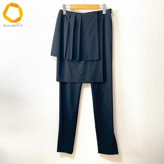 anc アディアム ADEAM FOXEY パンツ 0 黒 重ね着風 レディース 855667