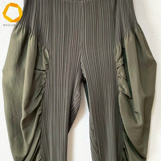  apc イッセイミヤケフェット FETE パンツ 3 カーキ 異素材 シルク プリーツ レディース 909600 その他 パンツ